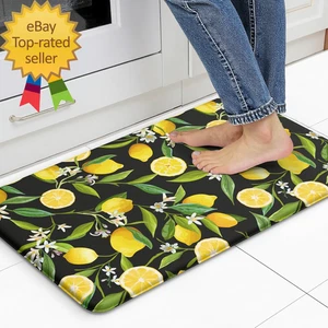 Kitchen Mats Lemon Kitchen Mats for Floor anti Fatigue Mats for Kitchen Floor Cu - Picture 1 of 12