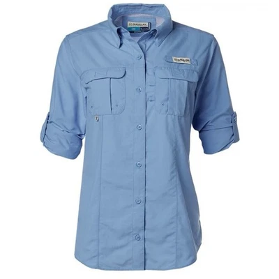Magellan Outdoors Relaxed Fit Light Blue Women's Laguna Madre Long Sleeve Shirt - Image 1 of 4