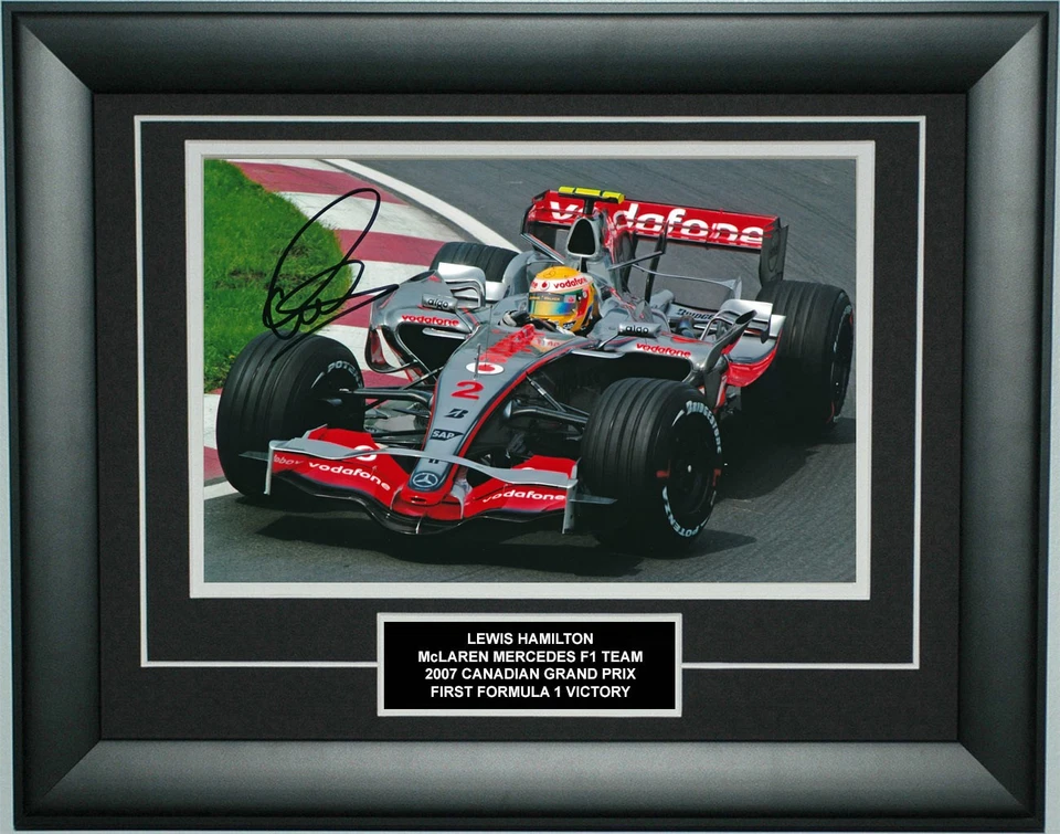Lewis Hamilton Signed 8X12 Inches 2007 Canada Grand Prix F1 Photo Frame - Image 1 of 1