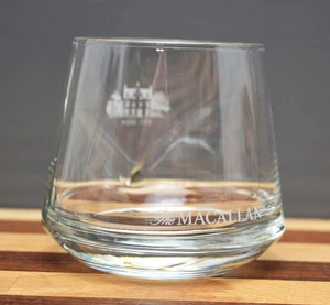 Macallan Single Malt Scotch Whisky Chevron Design Logo Glass Tumbler - Unused - Picture 1 of 6