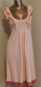 Women's OLD NAVY Pink Sun Dress Small NWOT Knit Summer Sundress Coral Ruffles - Picture 1 of 5