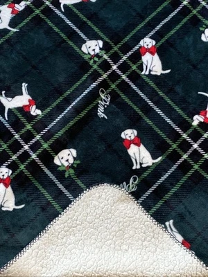 Victoria Secret ROSA Verde Vellón Sherpa Manta Tiro Perro Navidad 2024 50x57” Foto 1 de 4