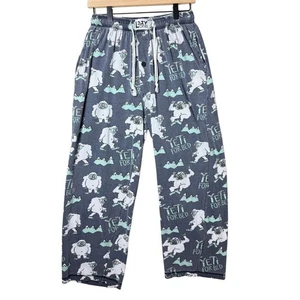 Lazy One Men's Yeti for Bed Blue Graphic Print 100% Cotton Pajama Pants size S - Picture 1 of 9