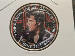 2015 P Colorized Kennedy Half Dollar Elvis Presley "Taping Begins for 68" - Picture 1 of 2