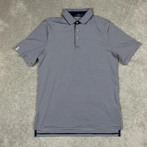 RLX Ralph Lauren Polo Shirt Mens Small Blue White Striped Golf Wicking Stretch - Picture 1 of 6