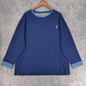 Psycho Bunny Sweatshirt Mens 2XL XXL Blue Pullover Sweater Casual Stretch Logo - Picture 1 of 13