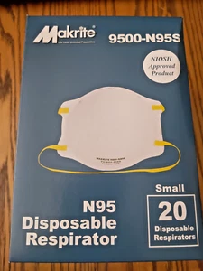 MAKRITE 9500N95S N95 Particulate Respirator Mask (20) NIB SMALL - Picture 1 of 3