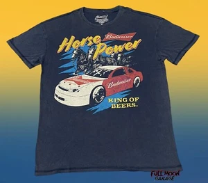 Neu Budweiser Horse Power Racing Classic Herren Vintage T-Shirt - Bild 1 von 2