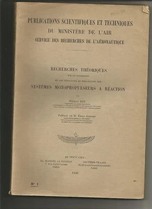 Ministère de l'air - recherches théoriques - systèmes motopropulseurs à réaction - Foto 1 di 1
