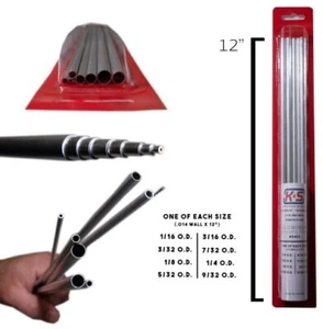Surtido de tubos de aluminio K&S 12" telescópicos 8 piezas 1/16" a 9/32" #3403 - Imagen 1 de 4