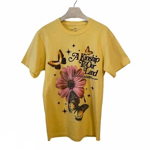 Urban Outfitters Tee T-Shirt Small NWT A Kinship To Our Land Butterfly Yellow - Picture 1 of 12