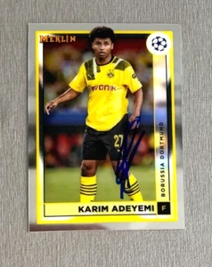 KARIM ADEYEMI Borussia Dortmund In-person signed  Topps Merlin - Picture 1 of 2