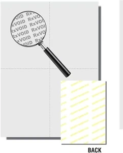 Secure Rx Prescriptn Form Paper w Vrt & Hrz Perfs, Off-Wh, 8.5"x 11"- 500 Sheets - Picture 1 of 1