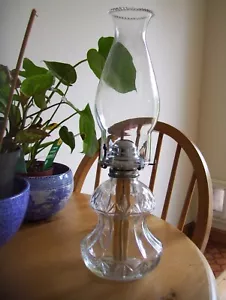 LAMPLIGHT FARMS OIL LAMP+FUNNEL-LIT ONCE. - Picture 1 of 3