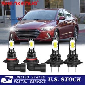 9005 H7 LED Headlight Bulbs Hi/Lo Beam Combo Kit For Hyundai Elantra 2017-2018 - Picture 1 of 14