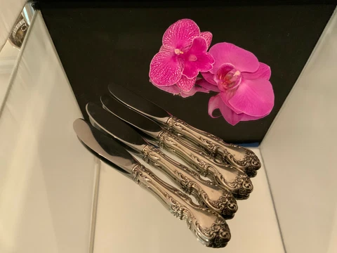 ~ 4 ~ GORHAM ~ MELROSE ~ STERLING HANDLE BUTTER KNIVES Cover