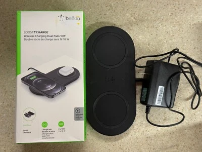 Belkin BoostCharge Wireless Charging Dual Pads 10w Used Tested Works - Image 1 of 2