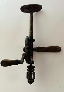 Hand Crank Drill Eggbeater Breast Shoulder Brace Woodworking 12 3/4" Made in USA - Picture 1 of 7