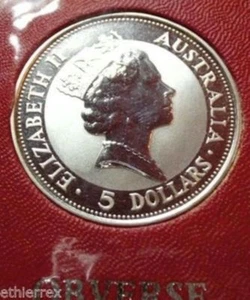 AUSTRALIA (KOOKABURRA) 5 Dollar Silver 1991 - UNC./PROOF - Picture 1 of 7