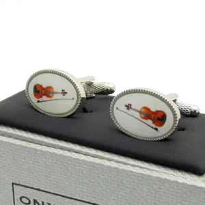 Violin Cufflinks by Onyx-Art New Gift Boxed CK1086