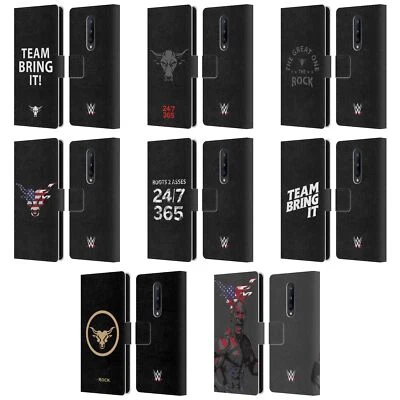 OFFICIAL WWE THE ROCK LEATHER BOOK WALLET CASE COVER FOR ONEPLUS PHONES - Image 1 of 4