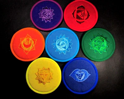 SBC255 Round Handmade 7 chakra healing 12.5 cm singing bowl cushion mat Nepal - Image 1 of 4