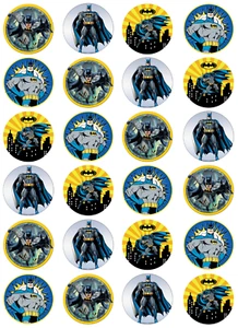 24 x Batman Superhero 4cm Edible Cupcake Toppers Images - Picture 1 of 1