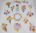 Yellow Daffodil & Purple Crocus Floral stickers. 30 stickers. 15 designs-2 ea