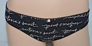 Nuevo con etiquetas Victoria's Secret Bikini Negro Escritura Logo Sólido Panty M Mediano 100% Algodón - Imagen 1 de 7