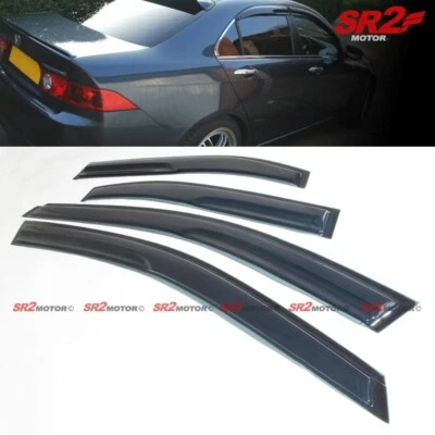 Viseras de protección contra la intemperie onduladas 3D para pantalla de ventana aptas para 04-08 Acura TSX Foto 1 de 3
