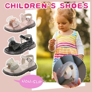Kids Children Girls Bowknot Princess Shoes Soft Soled Rubber Non-slip Sandals - Picture 1 of 12