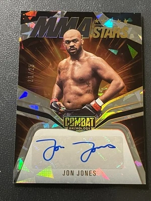2025 Panini Combat Anthology Джон Джонс Cracked Ice звезды смешанных боевых искусств с автографом #'d 21/25 - Изображение 1 из 2