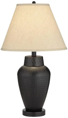 Lámpara de mesa Regency Hill castaño rojizo moderna rústica en forma de jarrón 25 alta textura Foto 1 de 4