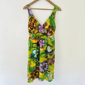 Vestido Jams World Cuello en V Sin Mangas Sundance Tropical Hawaiano Sol Talla S - Imagen 1 de 3