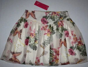 NWT Girls Bloomingdales Aqua Floral Skirt Size M - Picture 1 of 4