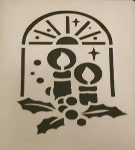 Fenster mit Kerze Schneespray / Kartenbauschablone Mylar 350 Mikron Weihnachten - Bild 1 von 1