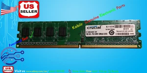 Crucial  2x1GB  240-PIN DIMM 128Mx64 DDR2 PC2 Desktop Memory Model CT12864AA667 - Picture 1 of 5