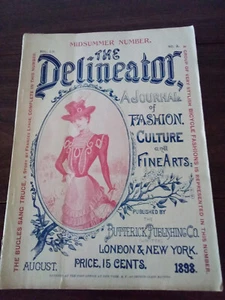 1898 August THE DELINEATOR MAGAZINE London England New York Woman’s Fashions  - Picture 1 of 8