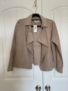 Chaqueta Bomber Recortada Tostada Anthropología, Free People Look, Nueva con Etiquetas Imitación Gamuza Suave - Imagen 1 de 8