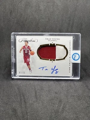 2019 Panini Flawless Collegiate Trae Young Patch Auto /25 2 Color - Image 1 of 3