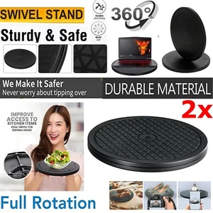 2x 10" ROTATING DISPLAY TURNTABLE STAND ICING CAKE JEWELRY 360° REVOLVING HOLDER - Picture 1 of 13