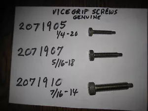 Vice Grip Replacement Adj. Screws; set of 3 (sm-med-lg) 2071905,2071907,2071910 - Picture 1 of 4