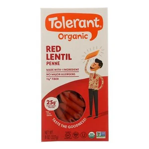 Tolerant Organic Pasta - Red Lentil Penne - Case of 6 - 8 oz. - Picture 1 of 2