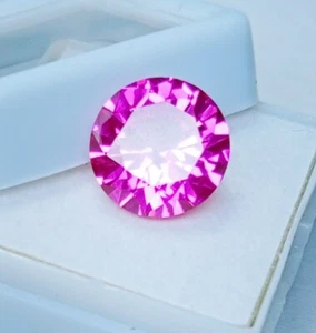 Flawless Natural Pink Ruby 8 Ct Superb Round Shape EGL Certified Loose Gemstone - Picture 1 of 13