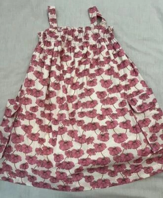 ZARA tween girls sz 9 pink floral lined sleeveless cotton sundress pockets - Image 1 of 3