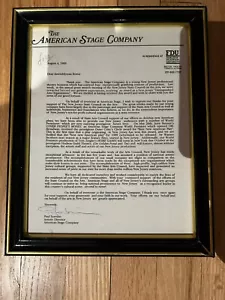 Actor Paul Sorvino Signed Typed Letter 'Framed' - Picture 1 of 2