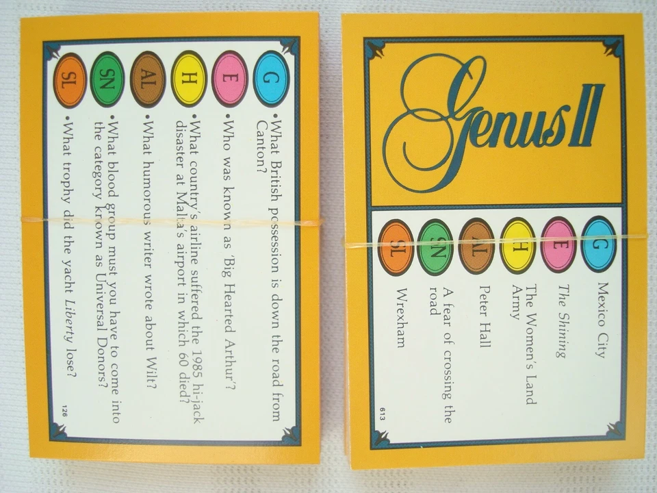 Trivial Pursuit Genus 2 II Edition 100 Cards 600 Questions Trivia Game 1986 - Image 1 of 2