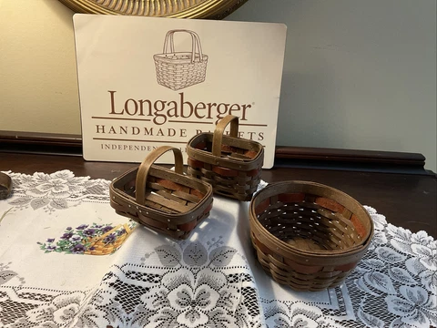 Longaberger RARE 2021 (Set of 3) 125th Anniversary Miniature Baskets-NEW!!! Cover