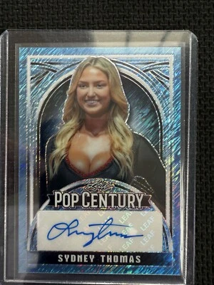 Sydney Thomas 2024 Leaf Pop Century Auto Blue Shimmer 38/75 Ring Girl Paul Tyson - Image 1 of 2
