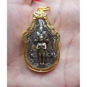 AI Kai Kuman Thong Medal Phra LP Tuad Gold Micron Pendant Wat Jedee Thai Amulet - Picture 1 of 3